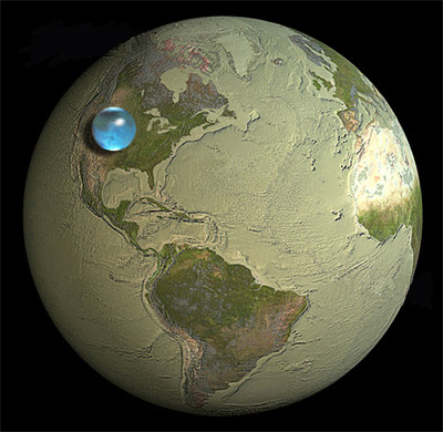 Représentation cartographique de l’eau sur Terre : une petite bulle à préserver